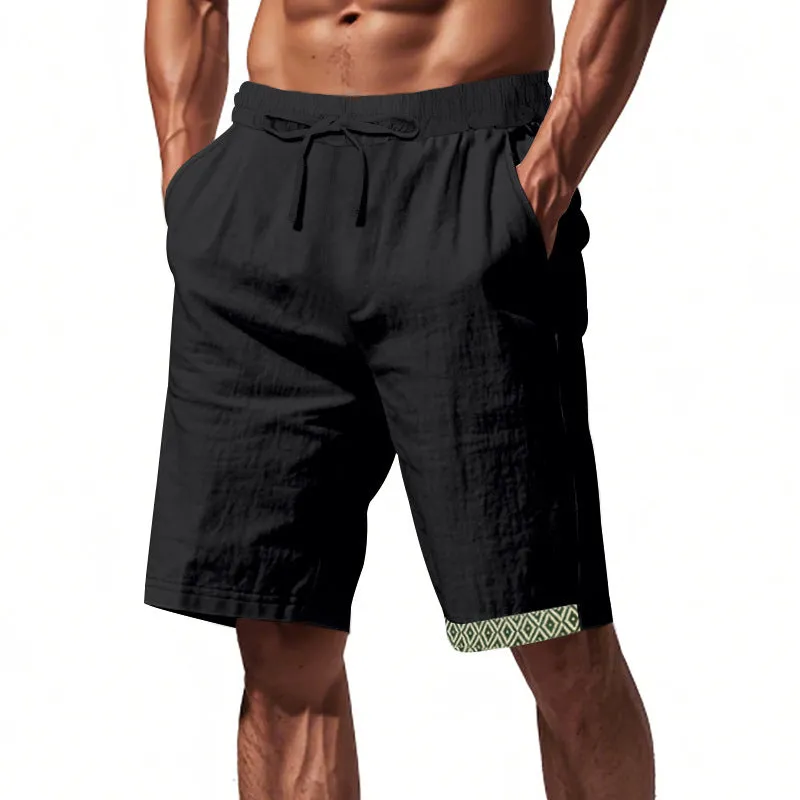 Men's Cotton and Linen Elastic Waist Casual Shorts MTA1426D2X sold by Manly product image thumbnail 3