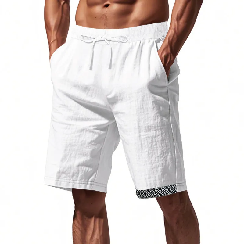 Men's Cotton and Linen Elastic Waist Casual Shorts MTA1426D2X sold by Manly product image thumbnail 2