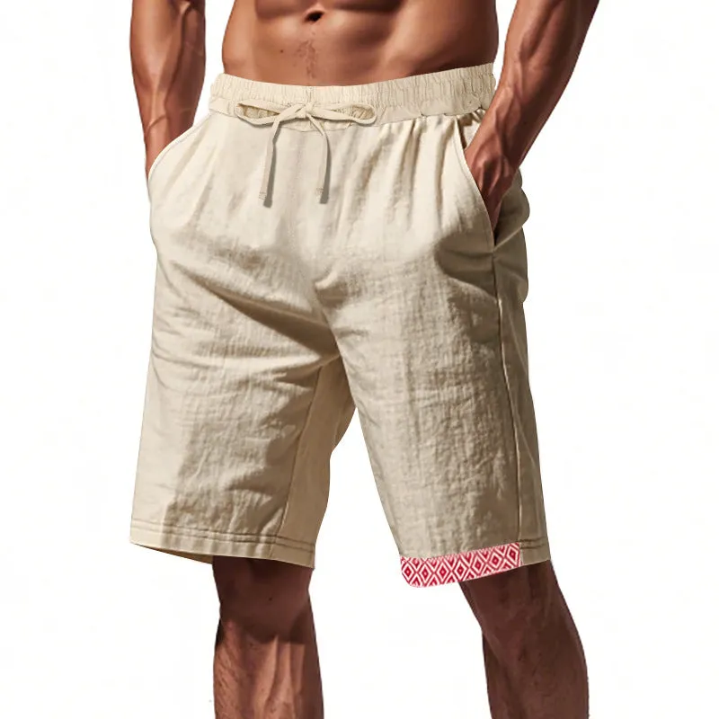 Men's Cotton and Linen Elastic Waist Casual Shorts MTA1426D2X sold by Manly product image thumbnail 4