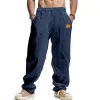 Men's Cotton and Linen Casual Elastic Waist Casual Pants MTA1171D9X sold by Manly