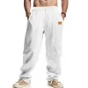 Men's Cotton and Linen Casual Elastic Waist Casual Pants MTA1171D9X sold by Manly