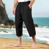 Men's Cotton And Linen Solid Color Elastic Casual Pants MTA1494D6X sold by Manly
