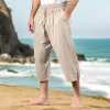 Men's Cotton And Linen Solid Color Elastic Casual Pants MTA1494D6X sold by Manly