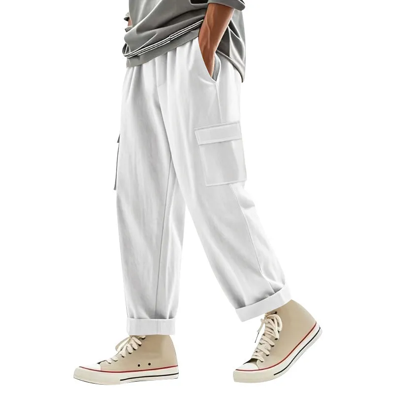 Men's Cotton and Linen Solid Color Resort Casual Pants MTA1464D1X sold by Manly product image thumbnail 5