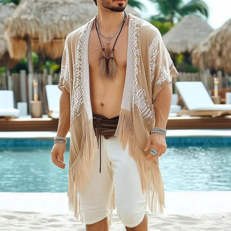 Men's Summer Printed Tassel Knee-Length Casual Shirt MTA1479D3U sold by Manly product image thumbnail 2