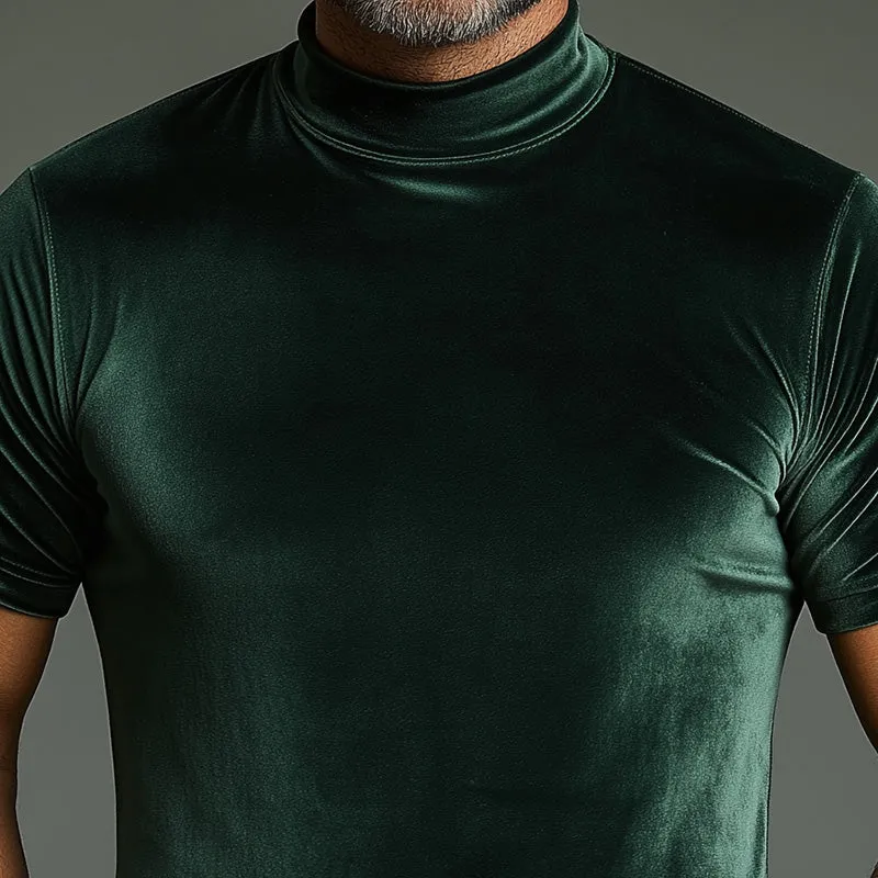 Men's Fashion Suede Slim Fit Elegant Retro Short Sleeve T-shirt MTA1471D7P sold by Manly product image thumbnail 3