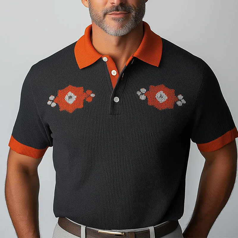 Men's Fashion Knitted Jacquard Slim Short Sleeve Polo Shirt MTA1426D1P sold by Manly product image thumbnail 2