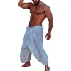 Men's Solid Color Loose Casual Lace-up Pants 23263248X sold by Manly