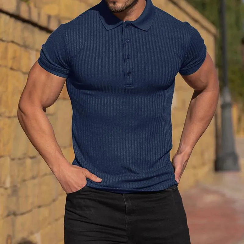 Men's Solid Striped Stretch Polo Shirt 91758419Z sold by Manly product image thumbnail 2
