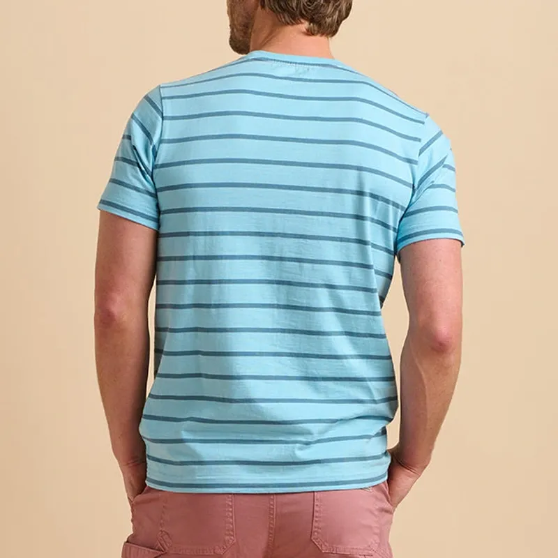 Men's Striped Round Neck Chest Pocket Short Sleeve T-shirt MTA1852D5Z sold by Manly product image thumbnail 3