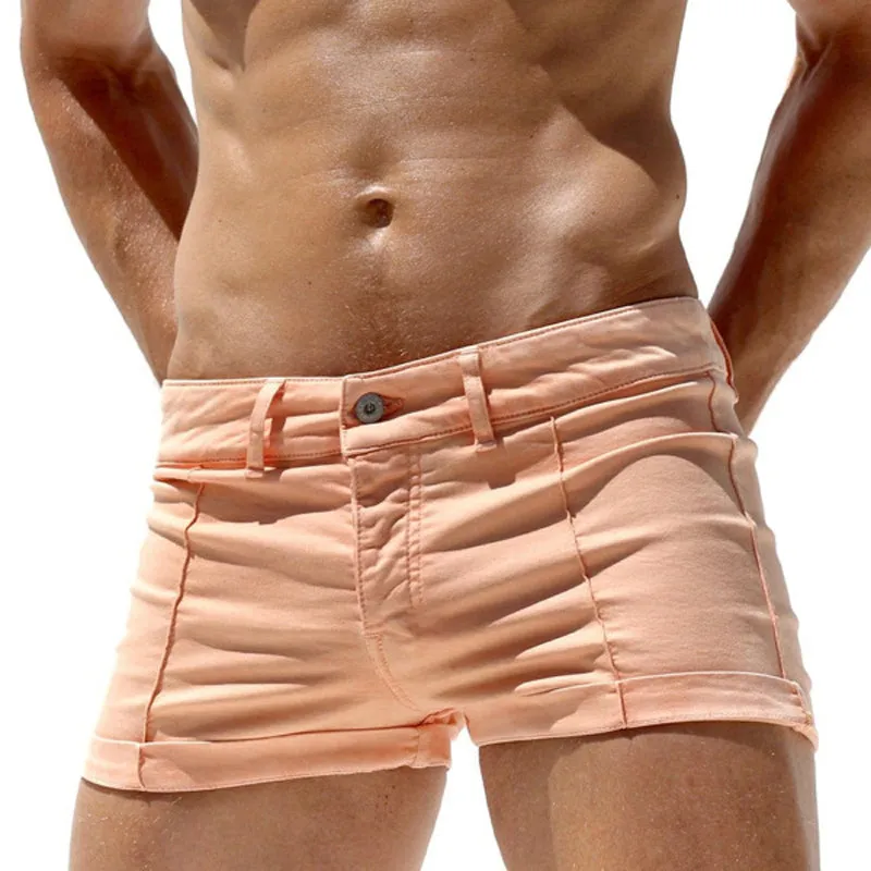 Men's Summer Basic Solid Color Slim-fit Shorts MTA1776D0U sold by Manly