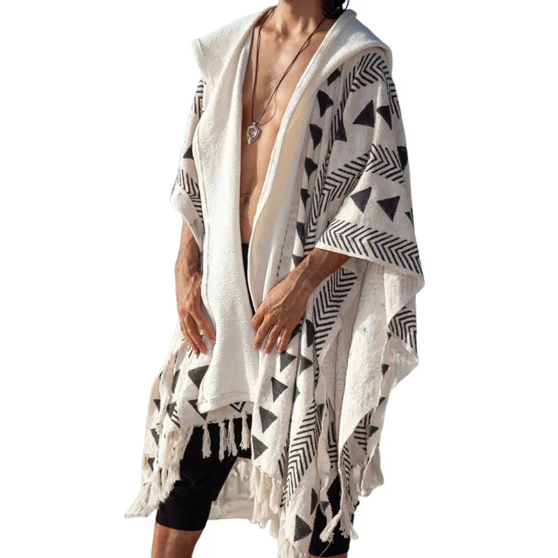 Men's Summer Vacation Casual Hooded Cape Shirt MTA1753D7U sold by Manly
