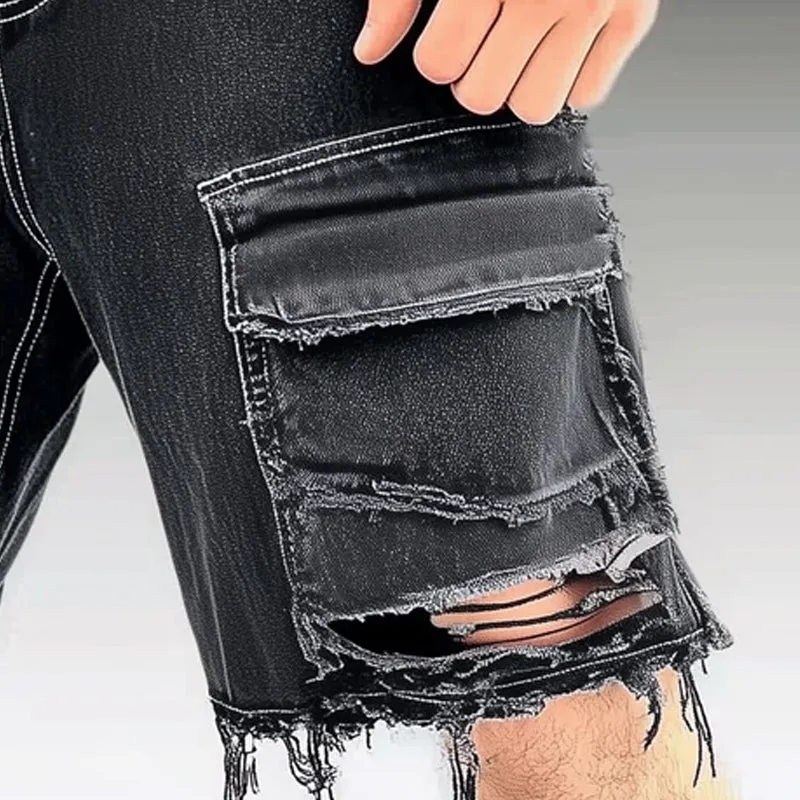 Men's Summer Fashion Ripped Denim Shorts MTA1741D0U sold by Manly product image thumbnail 3