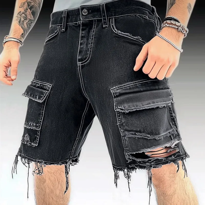 Men's Summer Fashion Ripped Denim Shorts MTA1741D0U sold by Manly product image thumbnail 2