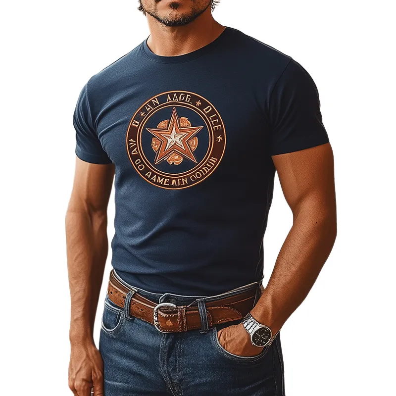 Men's Summer Fashion Casual Cotton Blended Slim Fit Printed Short Sleeve T-Shirt MTA1873D4K sold by Manly