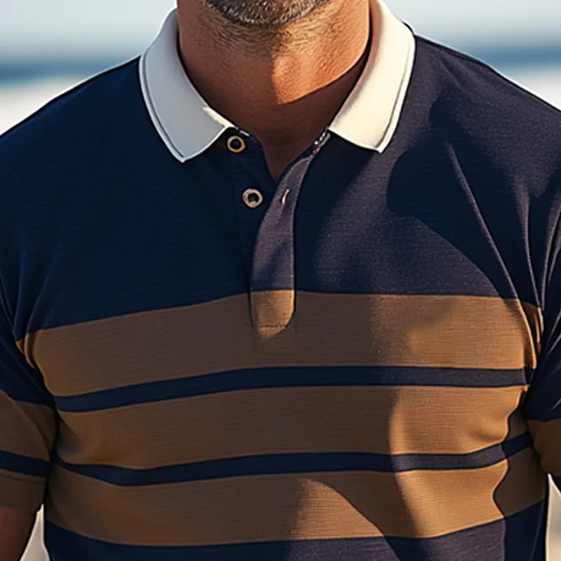 Men's Summer Fashion Retro Knitted Short Sleeve Polo Shirt MTA1875D9P sold by Manly product image thumbnail 3