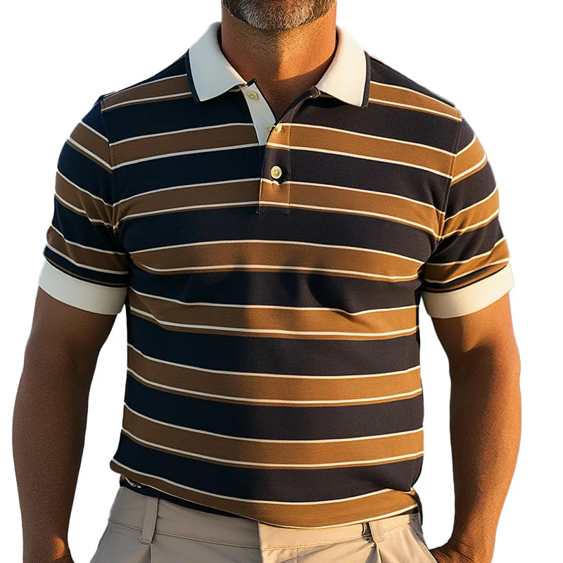 トップス Vintage knit half sleeve polo shirt Amazon.com: Men's Button Down Knit Polo Shirt Retro Solid