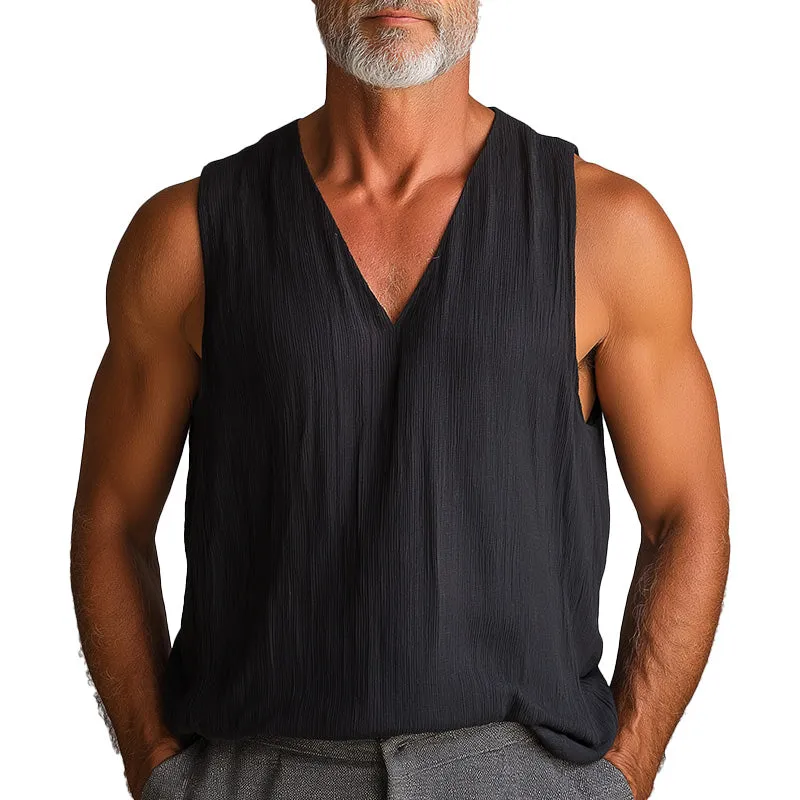 Men's Summer Fashion Classic Comfortable Textured Fabric Tank Top MTA1875D7P sold by Manly