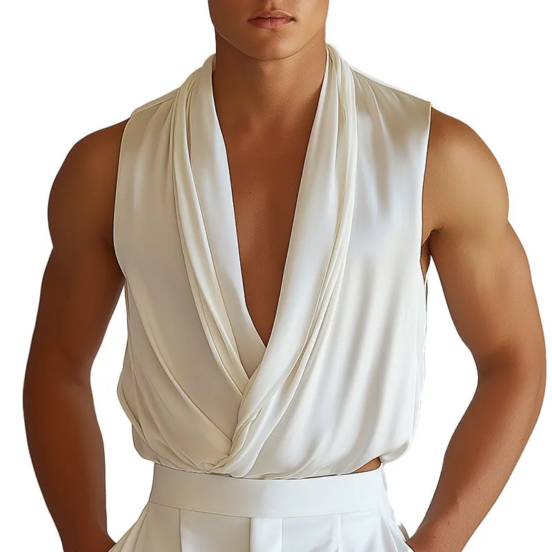 Men's Summer Fashion Classic Retro Imitation Silk Tank Top MTA1828D0P sold by Manly