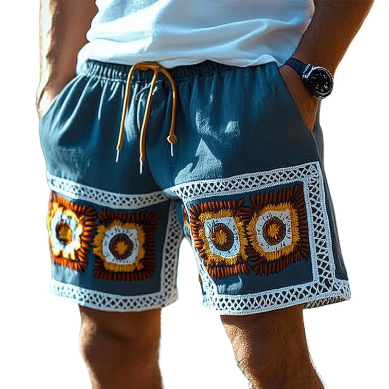 Men's Summer Fashion Embroidered Lace-Up Shorts MTA1706D0U sold by Manly