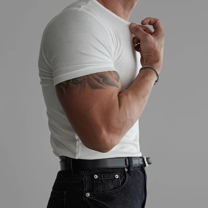 Men's Solid Round Neck Short Sleeve T-shirt MTA1702D5Z sold by Manly product image thumbnail 4