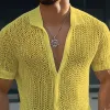 Men's Summer Solid Color Breathable Mesh Short Sleeve Shirt MTA1708D1U sold by Manly