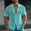 Men's Summer Solid Color Breathable Mesh Short Sleeve Shirt MTA1708D1U sold by Manly