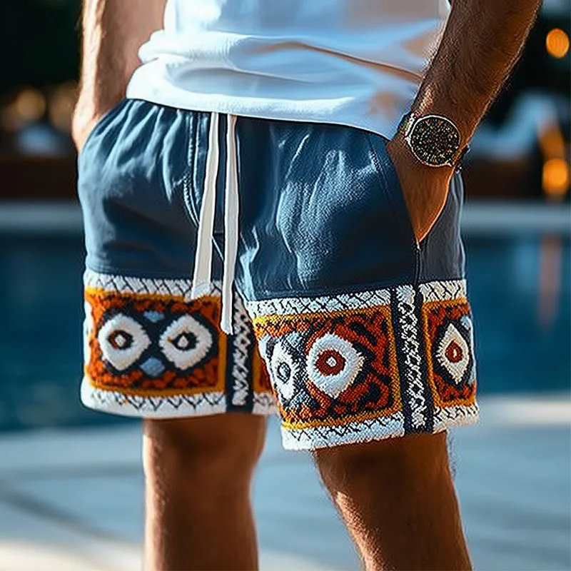 Men's Summer Fashion Embroidered Lace-Up Shorts MTA1746D9U sold by Manly product image thumbnail 2