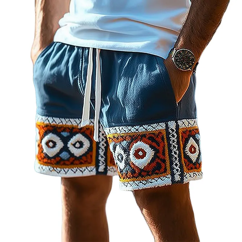 Men's Summer Fashion Embroidered Lace-Up Shorts MTA1746D9U sold by Manly
