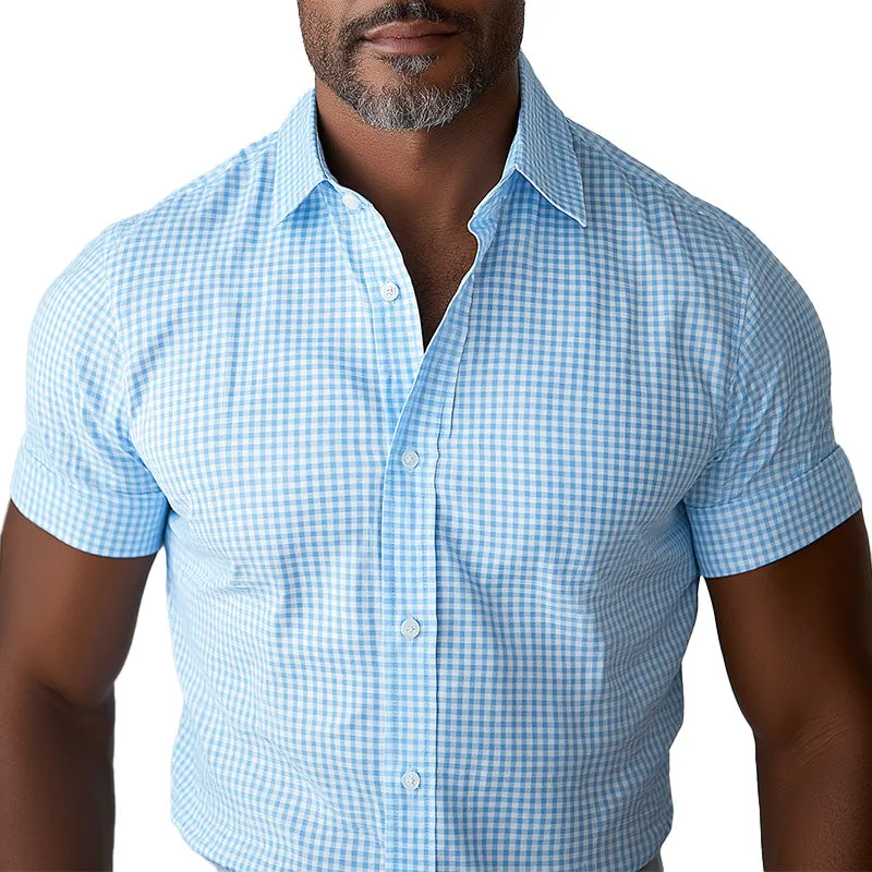 Men's Summer Fashion Elegant Plaid Printed Casual Shirt MTA1666D8P sold by Manly