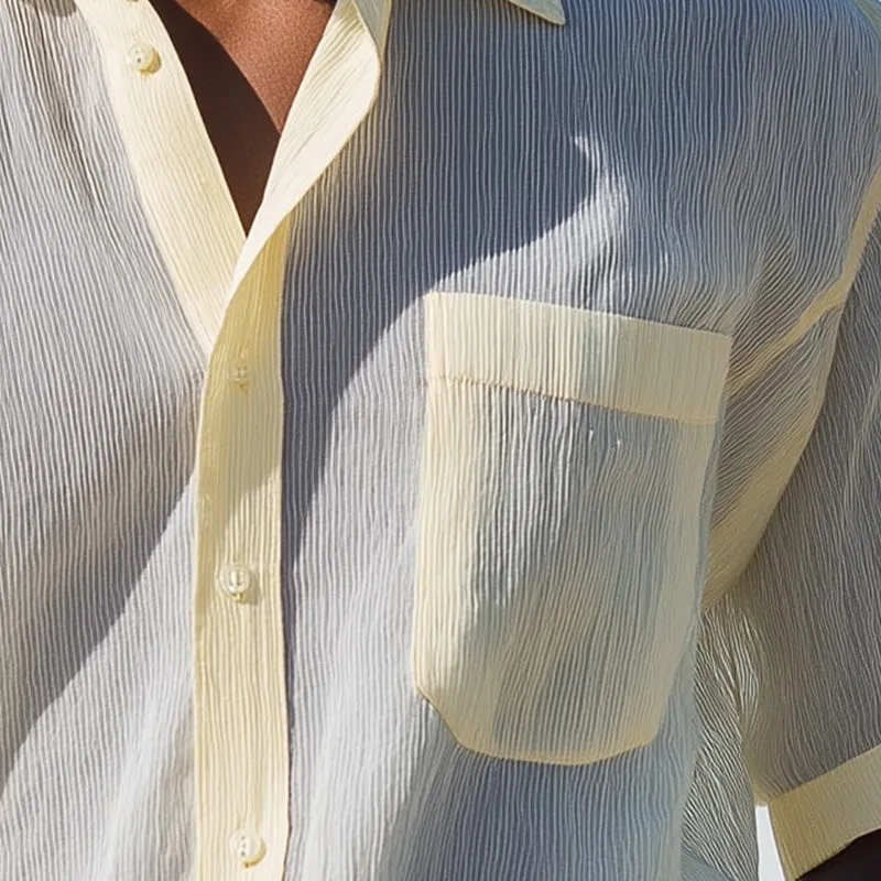 Men's Summer Fashion Breathable Striped Organza Shirt MTA1638D6P sold by Manly product image thumbnail 3