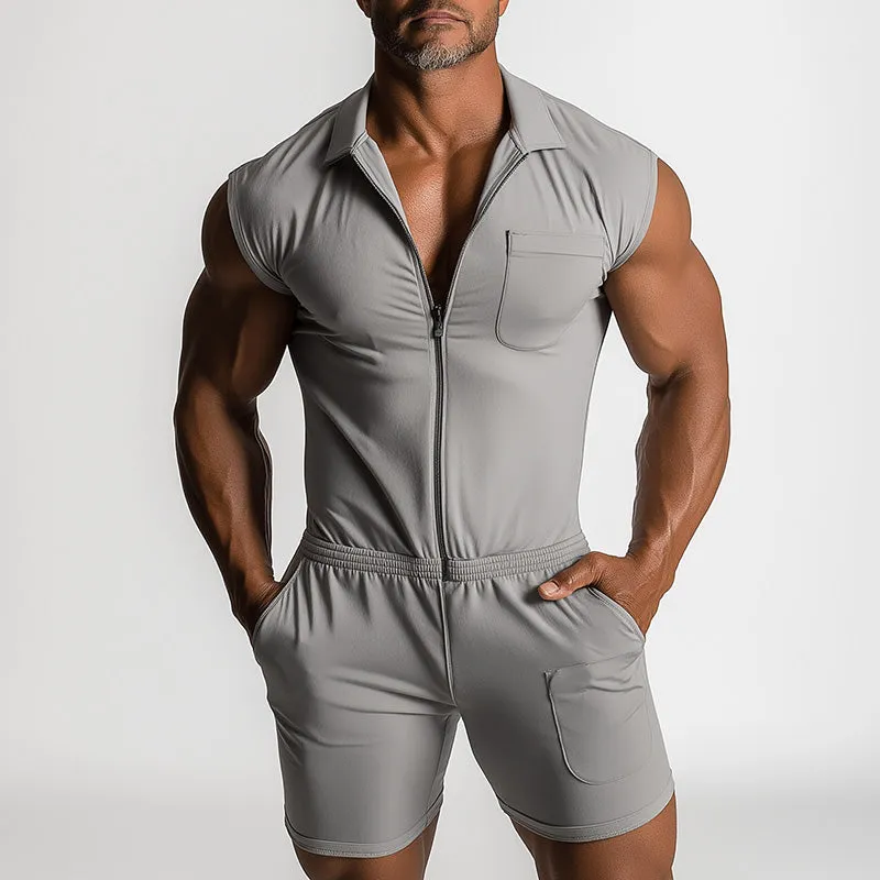 Men's Summer Fashion Cotton and Linen Slim Jumpsuit MTA1698D4P sold by Manly product image thumbnail 2