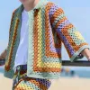 Men's Summer Fashion Personality Breathable Knitted Cardigan MTA2181D9P sold by Manly