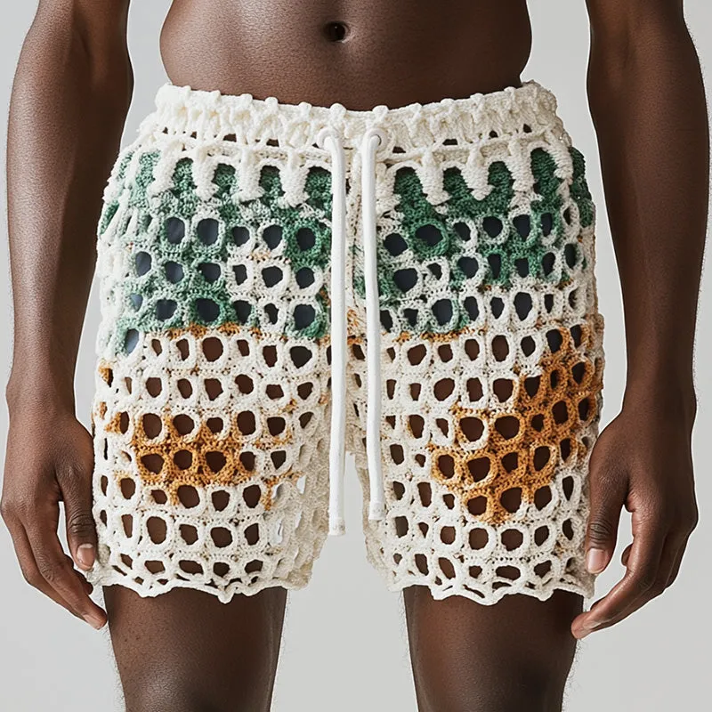 Men's Summer Fashion Hollow Breathable Woven Beach Shorts MTA2182D2P sold by Manly product image thumbnail 2