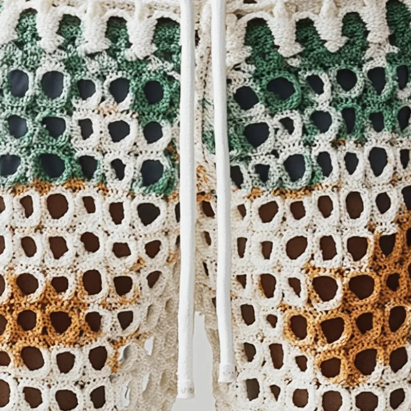 Men's Summer Fashion Hollow Breathable Woven Beach Shorts MTA2182D2P sold by Manly product image thumbnail 3