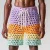 Men's Summer Fashion Hollow Breathable Gradient Woven Beach Shorts MTA2142D1P sold by Manly