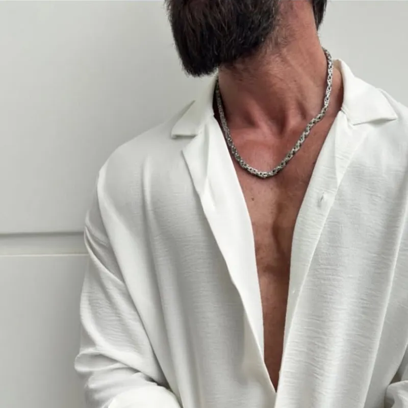 Men's Solid Textured Lapel Long Sleeve Casual Shirt MTA2157D9Z sold by Manly product image thumbnail 3