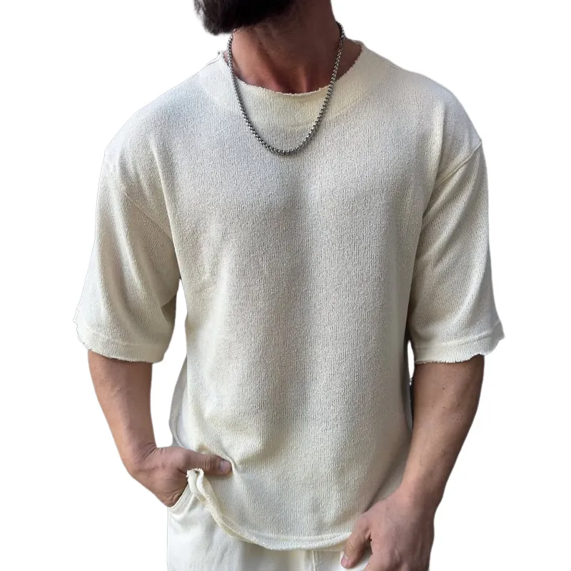 Men's Solid Color Round Neck Short Sleeve T-shirt MTA2165D1Z sold by Manly