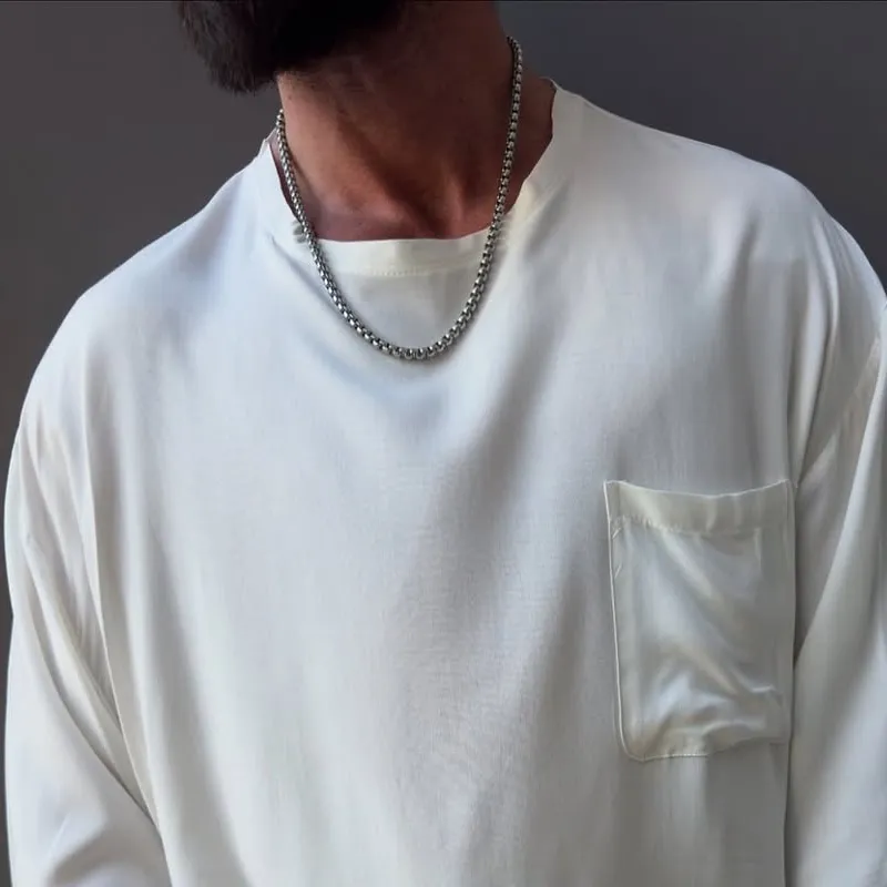 Men's Solid Color Round Neck Short Sleeve T-shirt MTA2184D5Z sold by Manly product image thumbnail 3