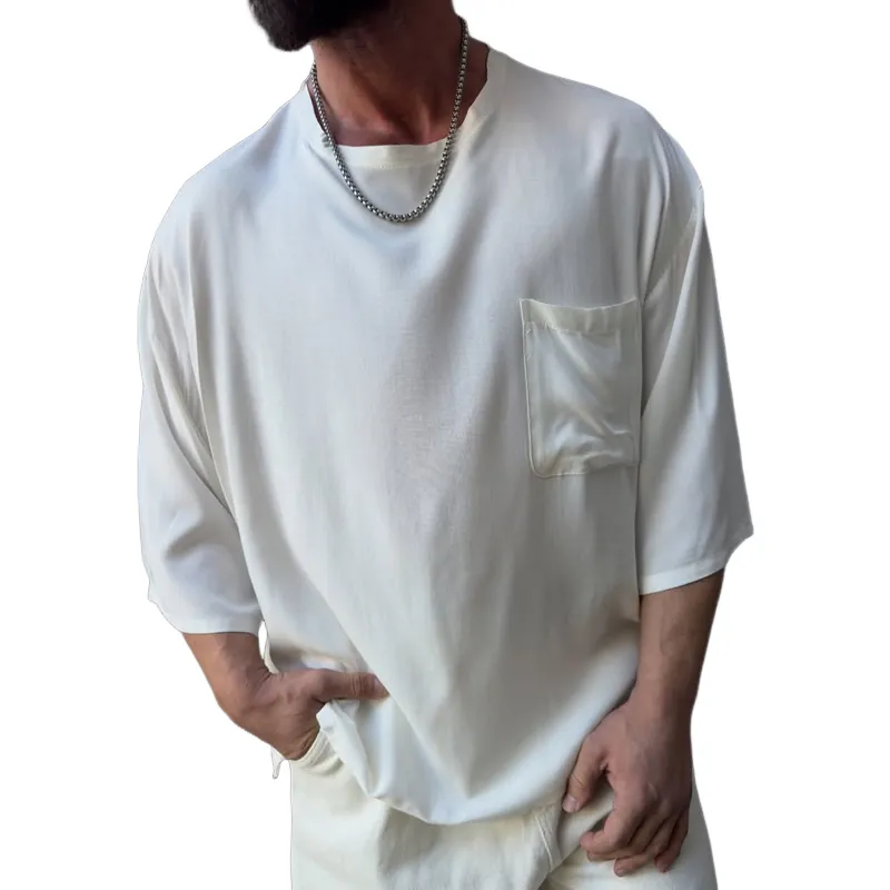 Men's Solid Color Round Neck Short Sleeve T-shirt MTA2184D5Z sold by Manly