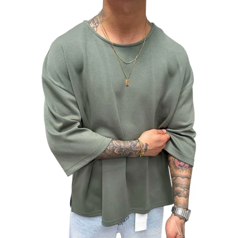 Men's Solid Color Round Neck Short Sleeve T-shirt MTA2163D1Z sold by Manly