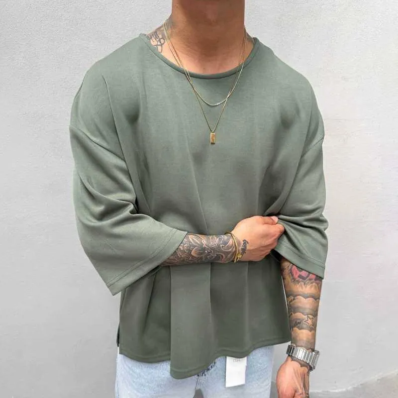 Men's Solid Color Round Neck Short Sleeve T-shirt MTA2163D1Z sold by Manly product image thumbnail 2