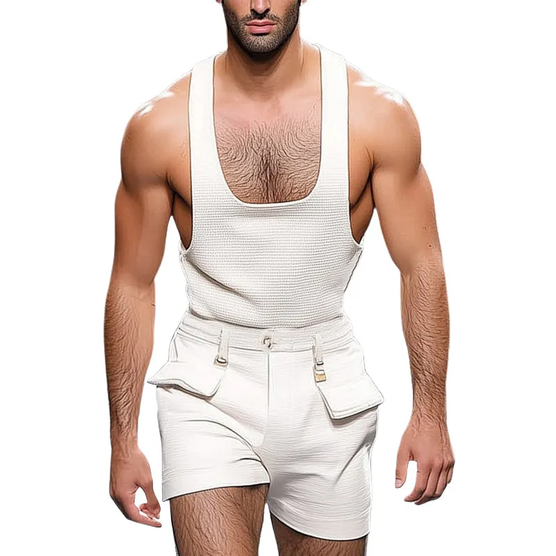 Men's Summer Cool Basic U-neck Vest Shorts Set MTA2124D9U sold by Manly