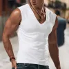 Men's Summer Simple Cotton Breathable Comfortable V-Neck Tank Top MTA2335D3P sold by Manly