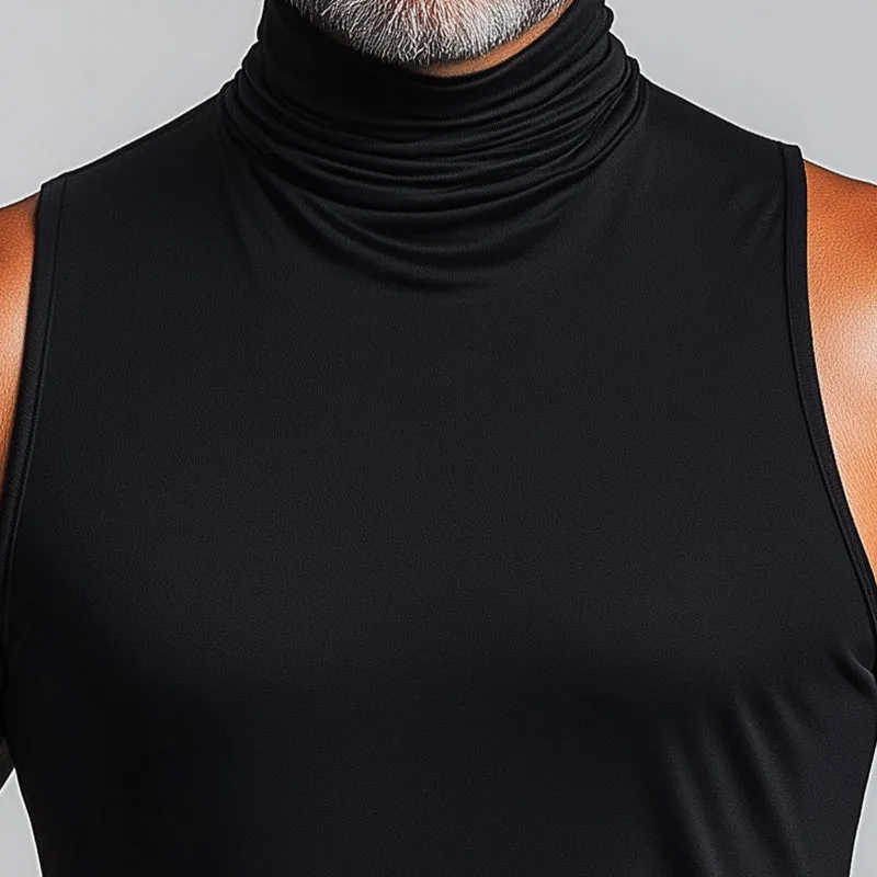 Men's Summer Fashion Elegant Cotton and Linen Turtleneck Tank Top MTA2330D7P sold by Manly product image thumbnail 3