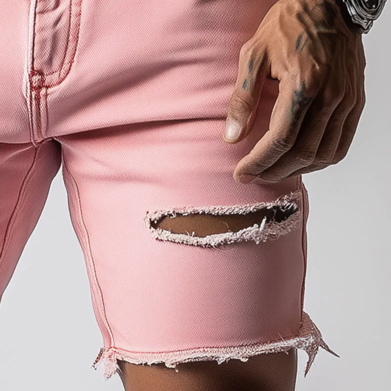 Men's Summer Fashion Slim Ripped Denim Shorts MTA2329D3P sold by Manly product image thumbnail 4