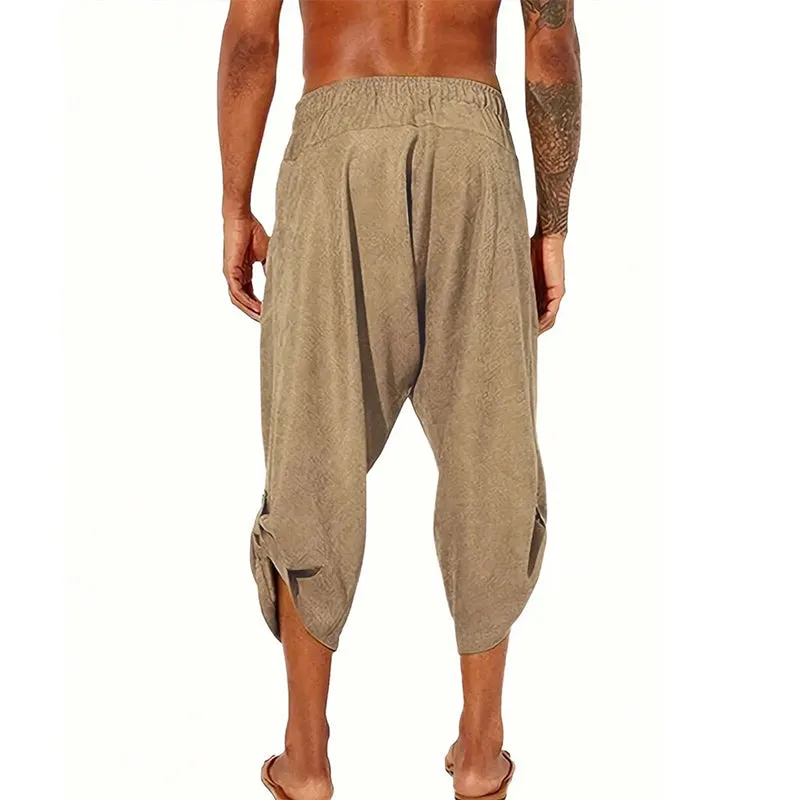 Men's Cotton and Linen Casual Loose Cropped Pants MTA2303D4X sold by Manly product image thumbnail 3