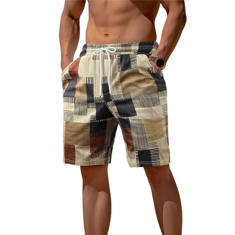 Men's Vacation Color Block Elastic Shorts MTA2345D6X sold by Manly