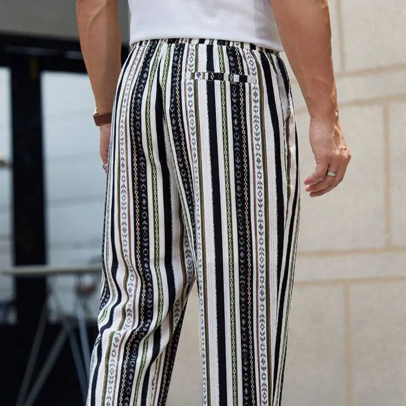 Men's Striped Holiday Elastic Casual Pants MTA2372D1X sold by Manly product image thumbnail 2