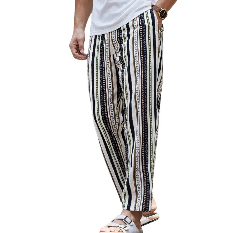 Men's Striped Holiday Elastic Casual Pants MTA2372D1X sold by Manly
